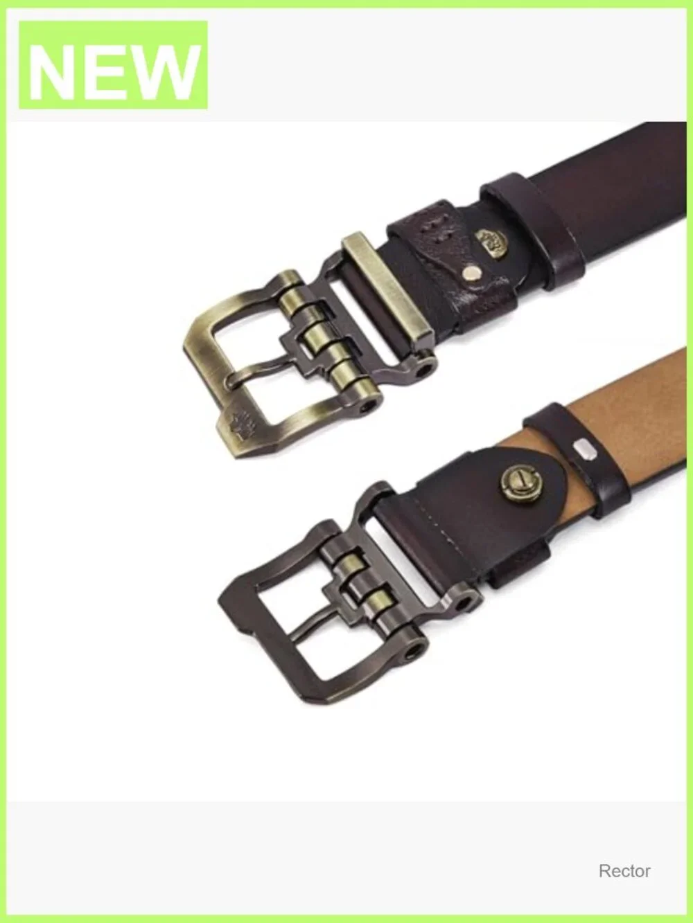 Men's Genuine Leather Dress Belt Classic Heavy Duty Buckle Casual for Jeans